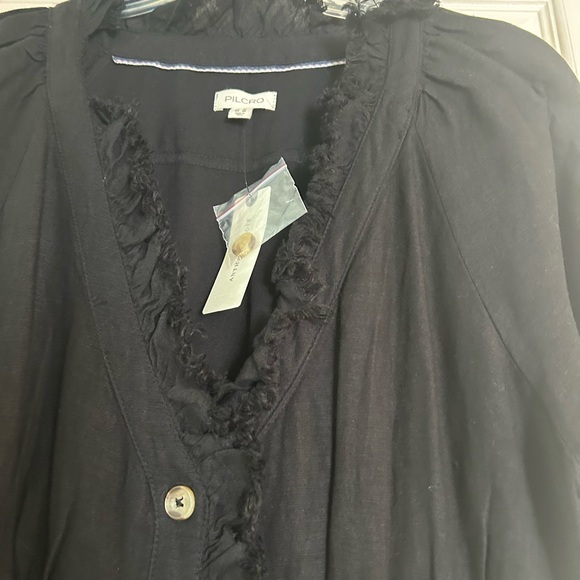 Pilcro Black Midi Dress with Button Detail - Picture 3 of 3